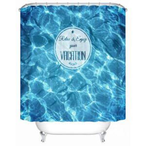 Trendy Vivid Sea Water Print Shower Curtain