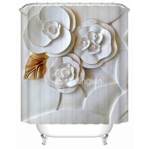 Vivid 3D Flower Creative Design Shower Curtain