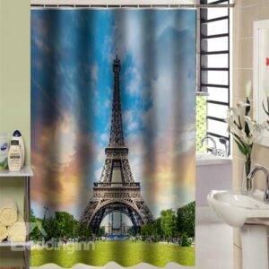 Natural Scenery Eiffel Tower Print 3D Shower Curtain