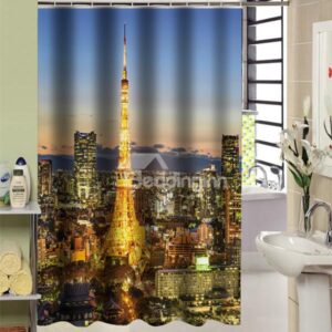 Glorious Urban Night Scene Vivid 3D Shower Curtain