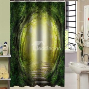 Attractive llusional Woodland Path 3D Shower Curtain