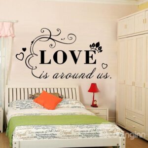 Words and Quotes Love is Around Us Removable Wall Sticker