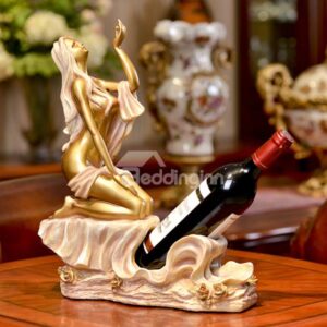 Fabulous Young Keeling Girl Looking Up Resin 1-Bottle Wine Rack Bottle Holder