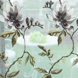 Vivid Flower Embroidery High Quality Sheer Curtain