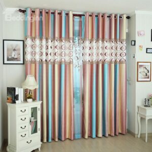 Wonderful Color Stripes Custom Grommet Top Curtain