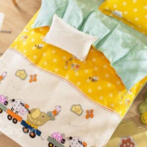 Animals Party Kids Organic Cotton 3-Piece Duvet Cover Set