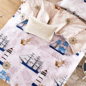 Age of Voyage Boats Pattern Cotton Kids 3-Piece Duvet Cover Sets