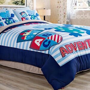 Cute Dragon Adventure Kids 4-Piece Duvet Cover Set