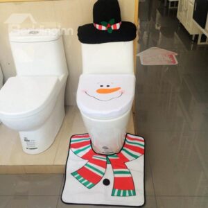 Wonderful Lovely Snowman Design 3-piece Toilet Seat Cover