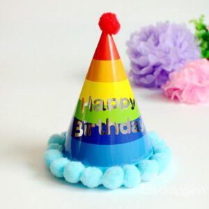 Lovely Rainbow Print Baby Birthday Hat Decoration