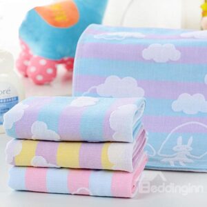 Cloud Pattern Cotton Water Absorption Baby Bath Towel