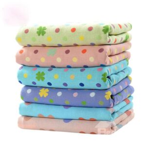 100% Cotton Polka Dot Pattern Water Absorption Baby Bath Towel