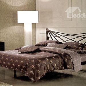 Creative Carriage Print Cotton 4-Piece Duvet Cover Sets