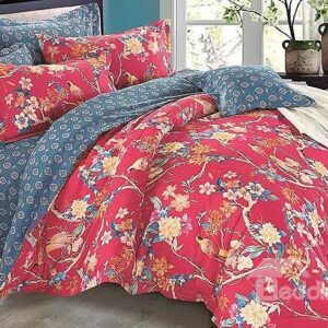 European Pastoral Style Flowers Birds Print 4-Piece Duvet Cover Sets