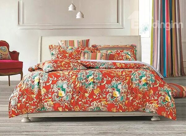 Big Flowers Style 4-Piece Duvet Cover Sets
