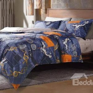 Creative High Heels and Gold Ornament Print 4-Piece Duvet Cover Sets