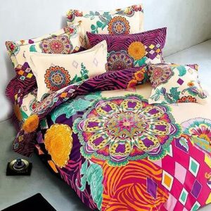 European Style Colorful Big Flowers Printing 4-Piece Duvet Cover Sets