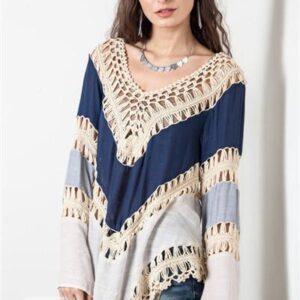 Charming Bohemian Crochet Wave Pattern Cover Up