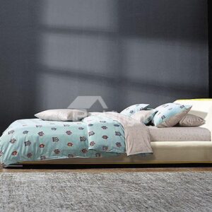 European Style Flowers Print 4-Piece Blue Duvet Cover Sets