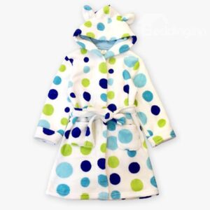 Warm and Charming Polka Dot Pattern Kids Robe