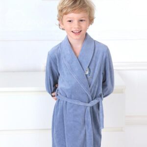 Simple Style Robot Embroidered Kids Robe