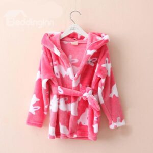 Warm and Soft Small Rabbit Pattern Kids Robe