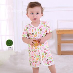 Cute Colorful Letters Pattern Cotton Kids Pajama