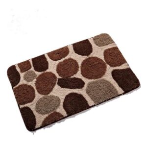 Soft Shaggy Non Slip Absorbent Stone Pattern Bath Rug