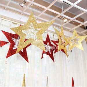 Rotatable Pentacle 60cm Christmas Pendant Decoration