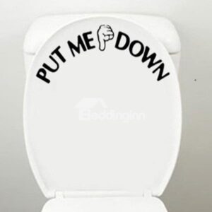Words and Quotes Bathroom Toliet Put Me Down Removable Wall Sticker