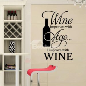Witty Remark on Wine Kitchen Removable Wall Sticker