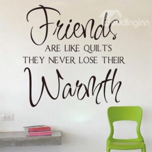 Witty Words Friends Are Like Quilts Removable Wall Sticker