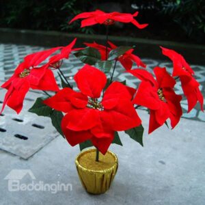 Vivid and Bright-Coloured Bloomy Christmas Artificial Flower