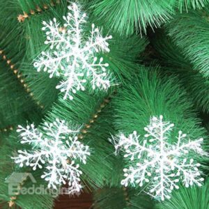 Beautiful 18cm White Snow 3-Pieces Christmas Decoration