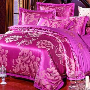 Luxury European Jacquard Smooth Comfy Cotton 4-Piece Duvet Cover Sets