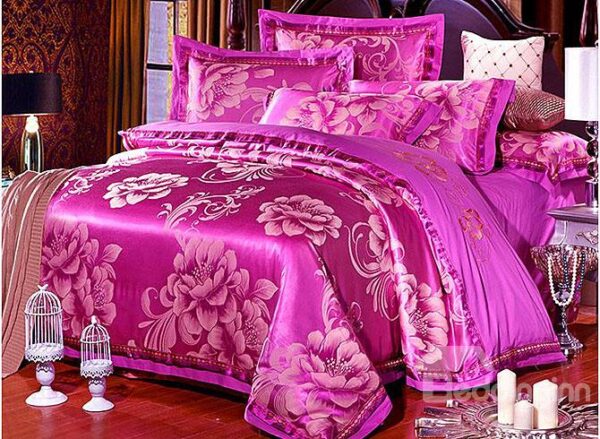 Luxury European Jacquard Smooth Comfy Cotton 4-Piece Duvet Cover Sets