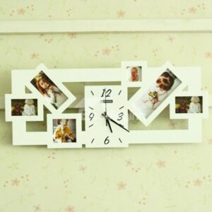 Versatile 2-Color 6-Photo Frame 20-inch Wall Clock