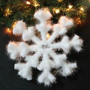 Pure White PVC Snow 20cm Christmas Decoration