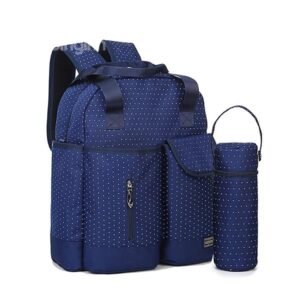Chic Royal Blue Polka Dot Pattern Diaper Bag