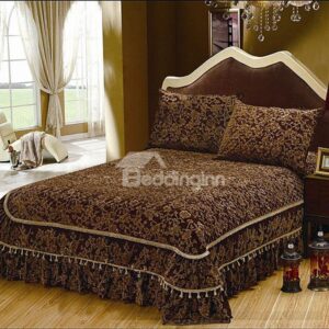Noble European Jacquard Style Polyester Brown Bed in a Bag