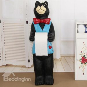 Cute Bear Waiter Shape Large Size Toilet Paper Holder