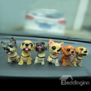 Six Adorable Tiny Dogs Creative Car Deor