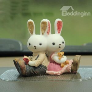Cute Lover Rabbits Creative Car Decor