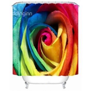 Glourious Colorful Rose Design Vivid 3D Shower Curtain