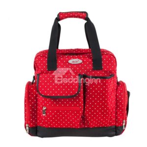 Trendy Polka Dot Print Multi Functional Diaper Bag