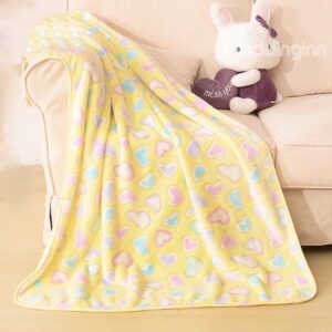 High Quality Flannel Heart Shapet Pattern Baby Blanket
