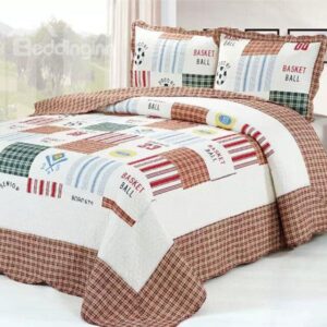 Cute Soccer Basketball Classical Plaid Cotton Bed in a Bag