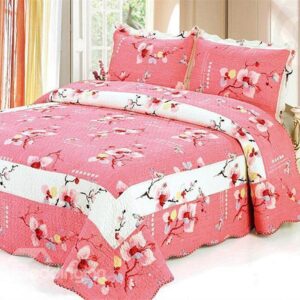 Sweet Flowers Full Cotton Pink 3-Piece Bed in a Bag