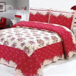 Fancy Flowers 100% Cotton 3-Piece Bed in a Bag