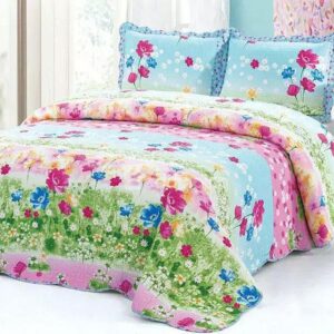 Refreshing Pastoral Flowers Print 3-Piece Bed in a Bag
